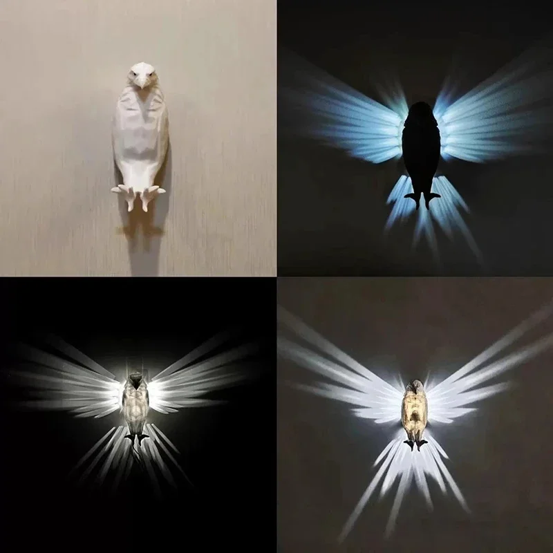 Bird Wall Lamp Halloween Owl Eagle Shape Projector Modern Creative Atmosphere Sconce Light 3D Print Body Animal Lighting Lustre Bird Wall Lamp Halloween Owl Eagle Shape Projector Modern Creative Atmosphere Sconce Light 3D Print Body Animal Lighting Lustre