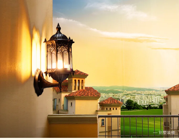 Retro Outdoor Waterproof Antirust E27 Wall Lamp Garden Gateway Sconce Courtyard Corridor Villa Bra Residential Balcony Lights