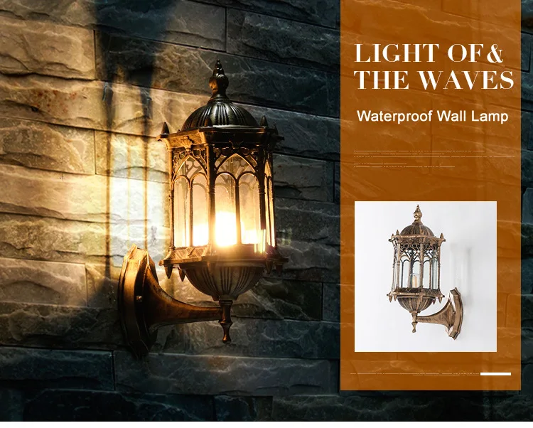 Retro Outdoor Waterproof Antirust E27 Wall Lamp Garden Gateway Sconce Courtyard Corridor Villa Bra Residential Balcony Lights