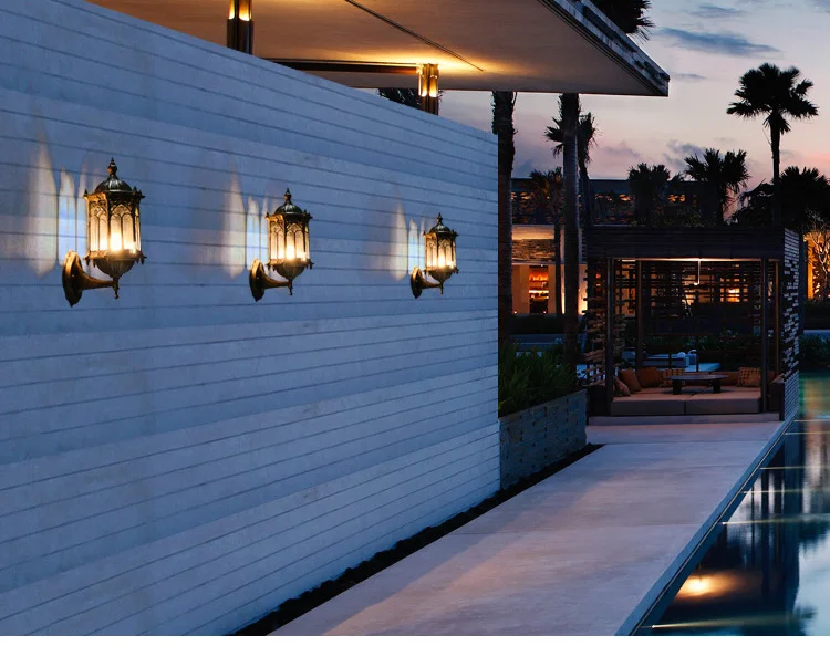 Retro Outdoor Waterproof Antirust E27 Wall Lamp Garden Gateway Sconce Courtyard Corridor Villa Bra Residential Balcony Lights