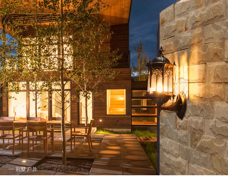 Retro Outdoor Waterproof Antirust E27 Wall Lamp Garden Gateway Sconce Courtyard Corridor Villa Bra Residential Balcony Lights