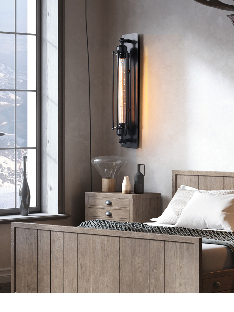 Retro Industrial Style Iron Wall Light Corridor Staircase Restaurant Loft Bedroom Lamp Bedside House Decor Indoor LED Lighting