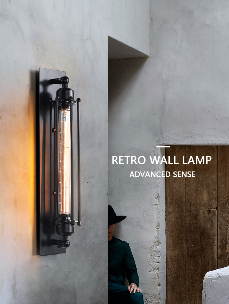 Retro Industrial Style Iron Wall Light Corridor Staircase Restaurant Loft Bedroom Lamp Bedside House Decor Indoor LED Lighting