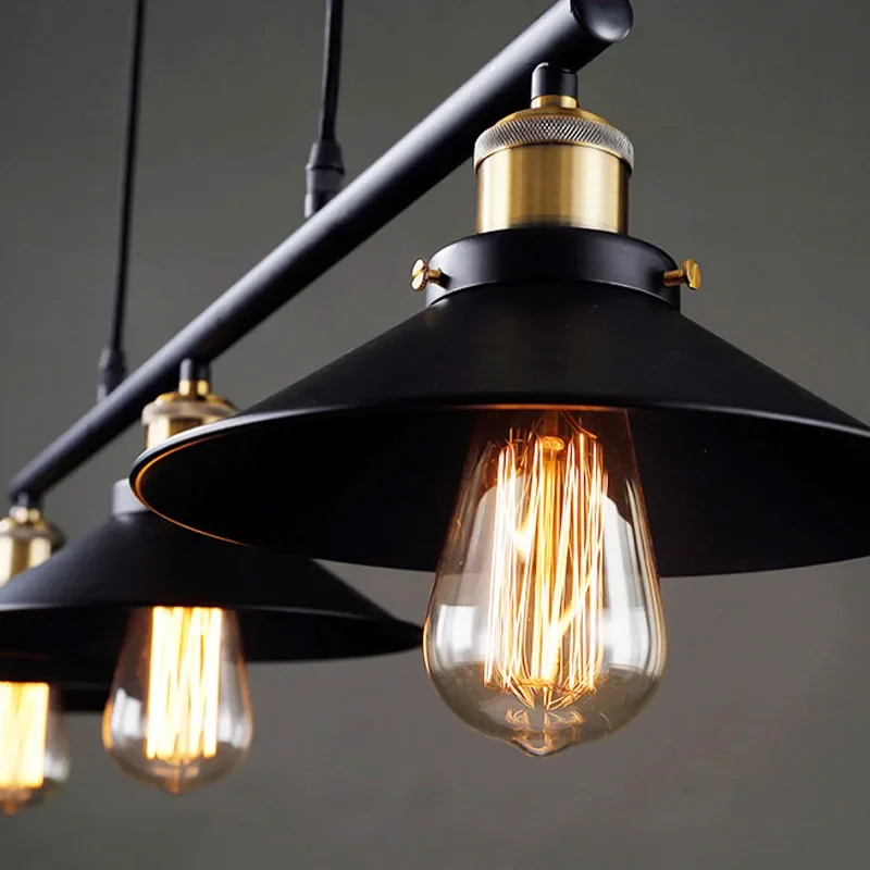 Vintage Industrial Black 3 Heads Pendant Lights 110-240V Iron Pulley Hanging Lamp Bar Indoor Lighting E27 light fixtures Vintage Industrial Black 3 Heads Pendant Lights 110-240V Iron Pulley Hanging Lamp Bar Indoor Lighting E27 light fixtures