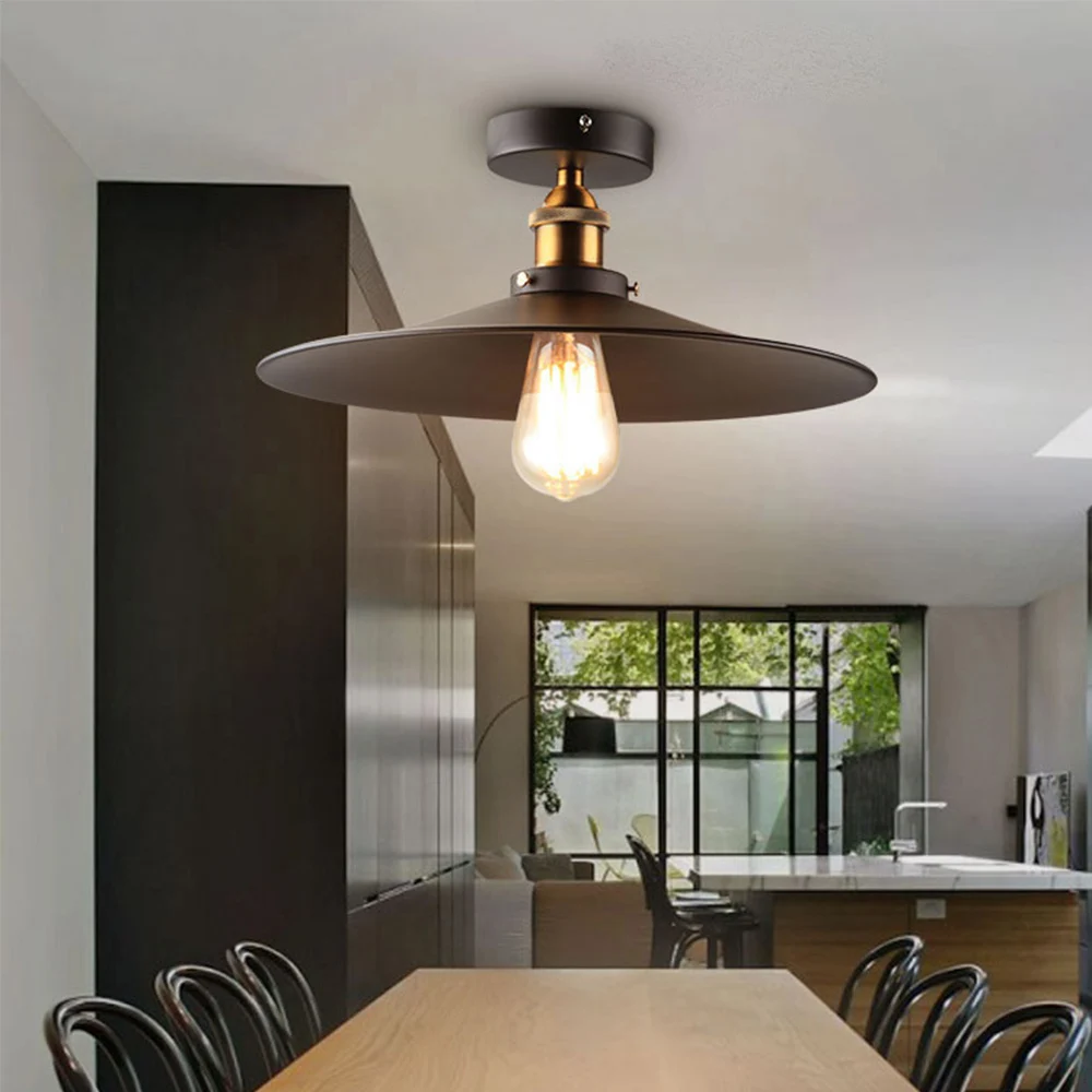 Mengjay Ceiling Lamp Vintage Lampshade Retro Metal Edison Pendant Hanging light Industrial E27 for Living Dining Room Hallway