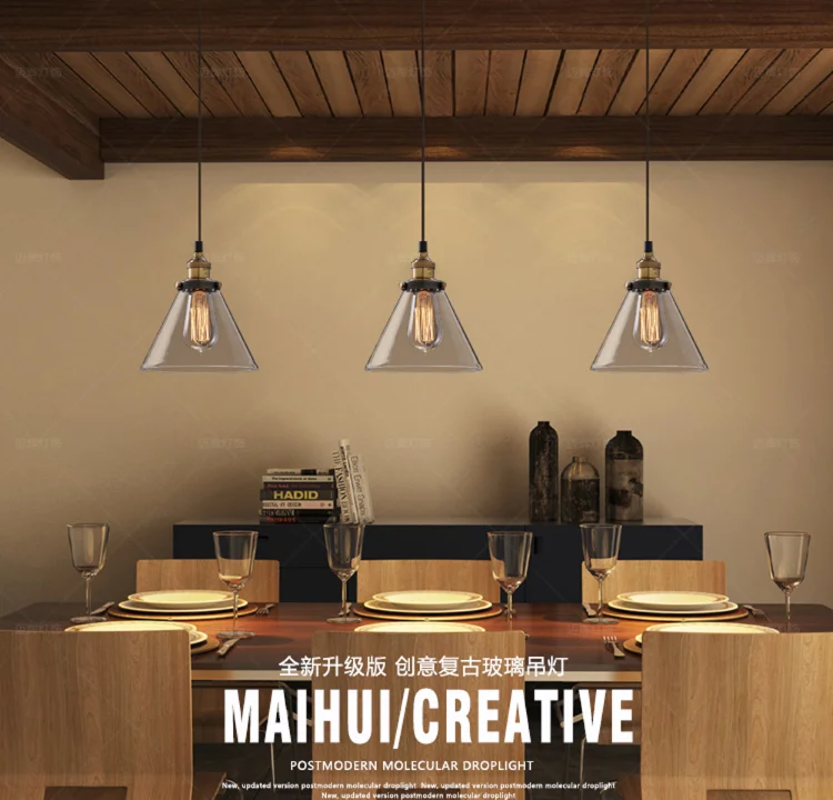 The Nordic  Loft  Modern Bedroom Pendant Lamp with Clear Gray Amber Vintage Pendant Lights Dining Glass Hanging  Light Fixtures