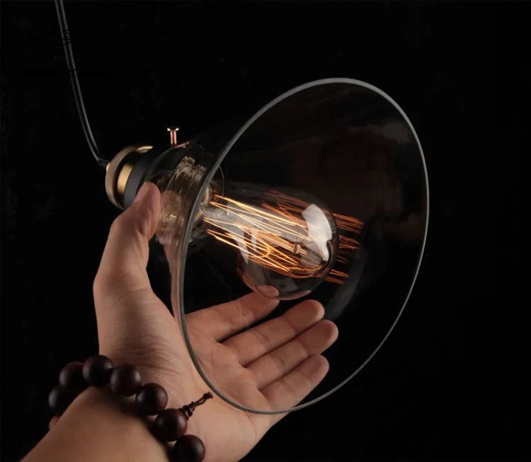 The Nordic  Loft  Modern Bedroom Pendant Lamp with Clear Gray Amber Vintage Pendant Lights Dining Glass Hanging  Light Fixtures