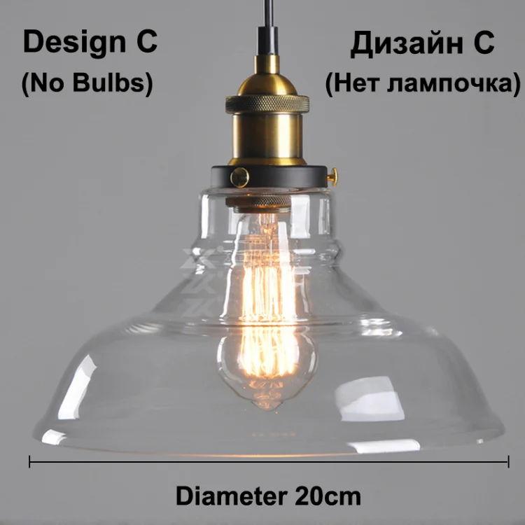 The Nordic  Loft  Modern Bedroom Pendant Lamp with Clear Gray Amber Vintage Pendant Lights Dining Glass Hanging  Light Fixtures