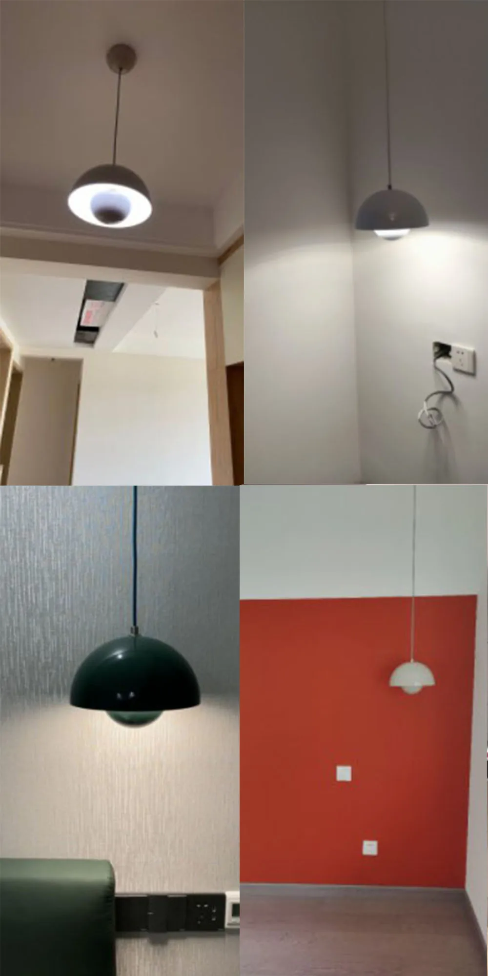 Nordic LED Pendant Light Danish Design Semicircular Colorful Hanging Lamp for Restaurant Dining Room Kitchen Decor Drop Lighting