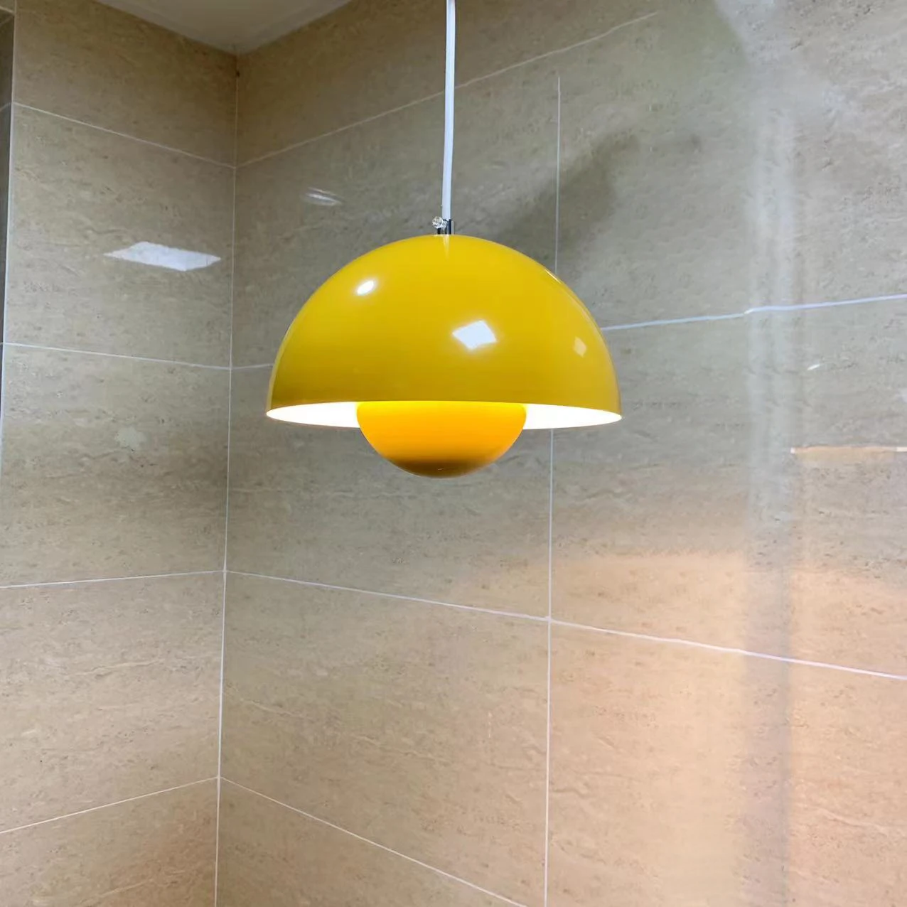 Nordic LED Pendant Light Danish Design Semicircular Colorful Hanging Lamp for Restaurant Dining Room Kitchen Decor Drop Lighting