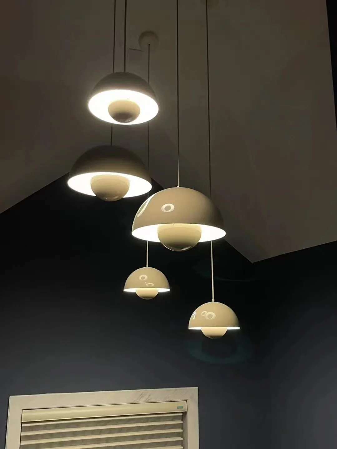 Nordic LED Pendant Light Danish Design Semicircular Colorful Hanging Lamp for Restaurant Dining Room Kitchen Decor Drop Lighting