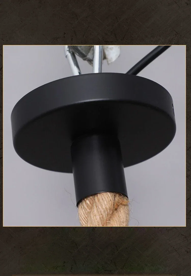 Vintage Hemp Rope American Style Pendant Lights Hand Knitted Reminiscence Bar Pub Industrial Lighting Indoor  Ceiling Lamp E27