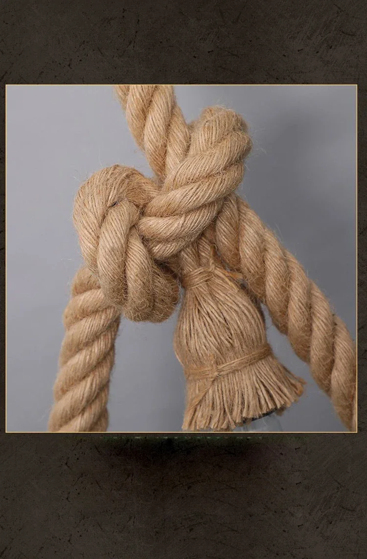 Vintage Hemp Rope American Style Pendant Lights Hand Knitted Reminiscence Bar Pub Industrial Lighting Indoor  Ceiling Lamp E27