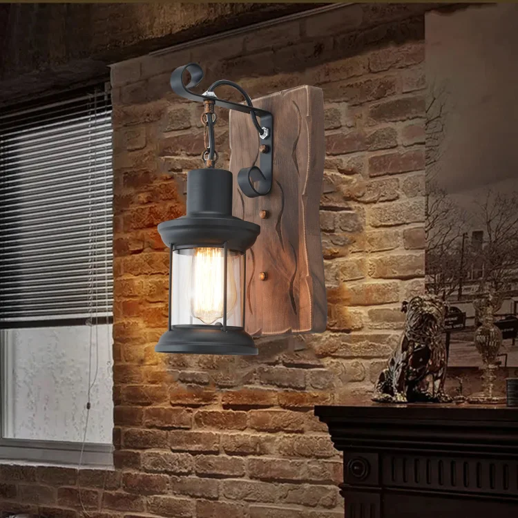 Vintage Wood Wall Lamp American Industrial Style Bedroom Bedside Walkway Light Modern Restaurant Bar Cafe E27 Decorative Light Vintage Wood Wall Lamp American Industrial Style Bedroom Bedside Walkway Light Modern Restaurant Bar Cafe E27 Decorative Light