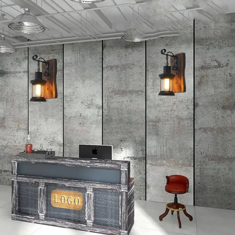 Vintage Wood Wall Lamp American Industrial Style Bedroom Bedside Walkway Light Modern Restaurant Bar Cafe E27 Decorative Light Vintage Wood Wall Lamp American Industrial Style Bedroom Bedside Walkway Light Modern Restaurant Bar Cafe E27 Decorative Light