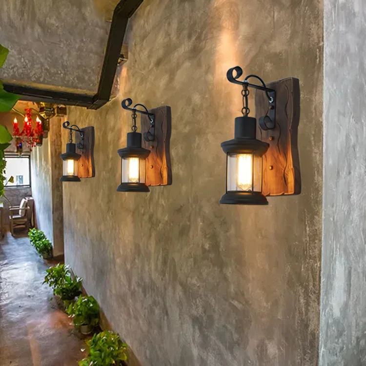 Vintage Wood Wall Lamp American Industrial Style Bedroom Bedside Walkway Light Modern Restaurant Bar Cafe E27 Decorative Light Vintage Wood Wall Lamp American Industrial Style Bedroom Bedside Walkway Light Modern Restaurant Bar Cafe E27 Decorative Light