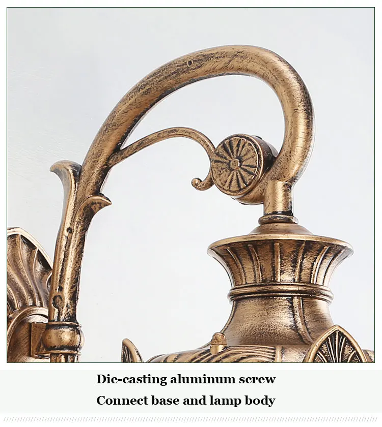 Europe Outdoor Wall Light Retro Garden Yard Porch Lamp Residential Balcony Exterior Waterproof Lighting E27 Glass Fixtures