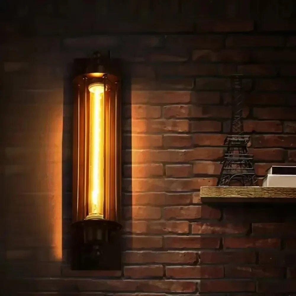 Antique Grow Flute Wall Lamp Wrought Iron American Industrial Style Retro Restaurant Corridor Aisle Lighting Wall Lamp Decor Joy