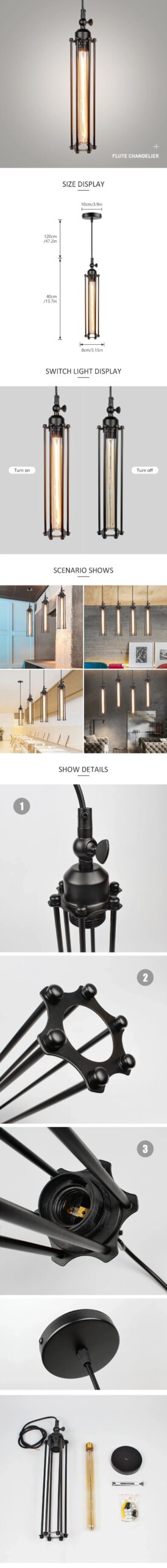 Vintage Pendant Light Industrial Chandelier American Retro Handing Lamp Restaurant Coffee Living Room Indoor Home Decor Lighting