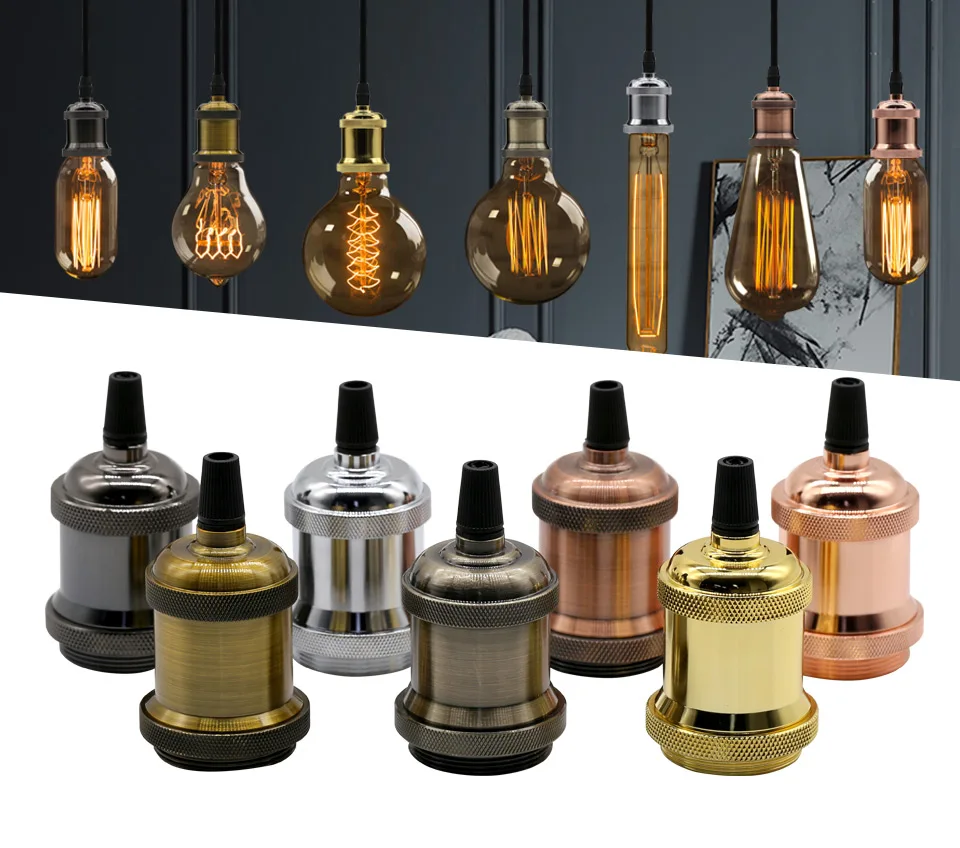 2Pcs/lot Vintage Lamp Holder E27 Socket Pendant Lights Edison Bulb Lamp Bases Socket Screw Base 85V-265V Switch Screw Fitting 2Pcs/lot Vintage Lamp Holder E27 Socket Pendant Lights Edison Bulb Lamp Bases Socket Screw Base 85V-265V Switch Screw Fitting