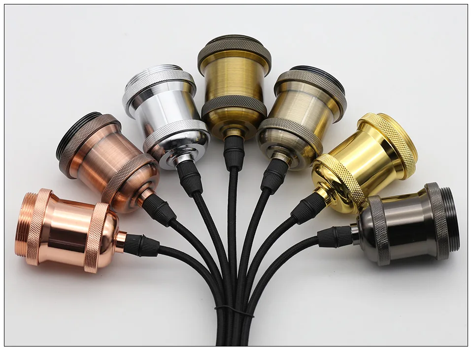 2Pcs/lot Vintage Lamp Holder E27 Socket Pendant Lights Edison Bulb Lamp Bases Socket Screw Base 85V-265V Switch Screw Fitting 2Pcs/lot Vintage Lamp Holder E27 Socket Pendant Lights Edison Bulb Lamp Bases Socket Screw Base 85V-265V Switch Screw Fitting