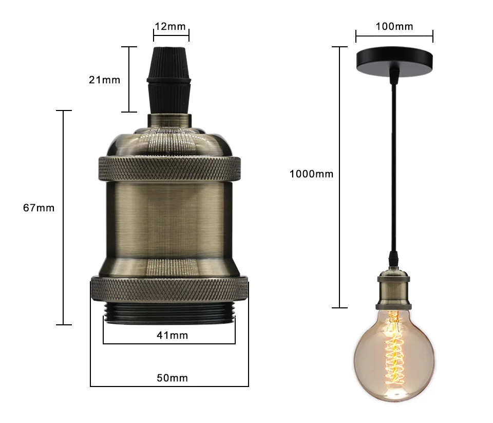 2Pcs/lot Vintage Lamp Holder E27 Socket Pendant Lights Edison Bulb Lamp Bases Socket Screw Base 85V-265V Switch Screw Fitting 2Pcs/lot Vintage Lamp Holder E27 Socket Pendant Lights Edison Bulb Lamp Bases Socket Screw Base 85V-265V Switch Screw Fitting