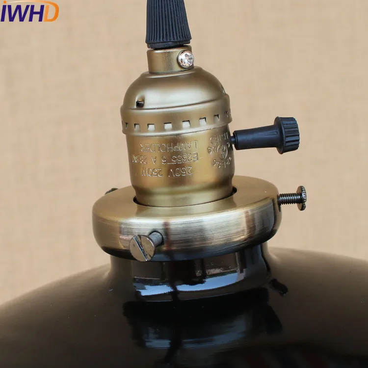 60W Retro Retro Loft Style Edison Vintage Industrial Pendant Light Lamp with White Metal Plate Shade,Luminarias