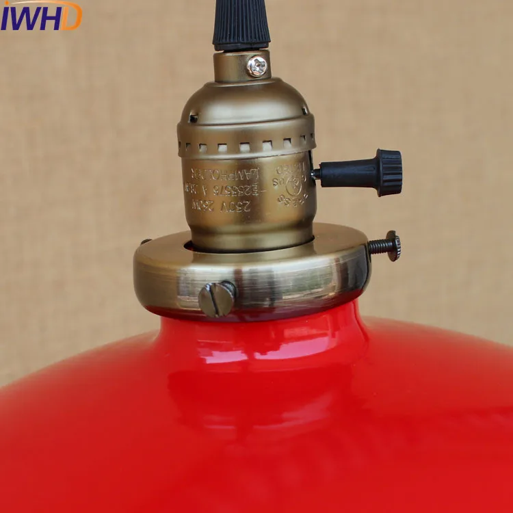 60W Retro Retro Loft Style Edison Vintage Industrial Pendant Light Lamp with White Metal Plate Shade,Luminarias