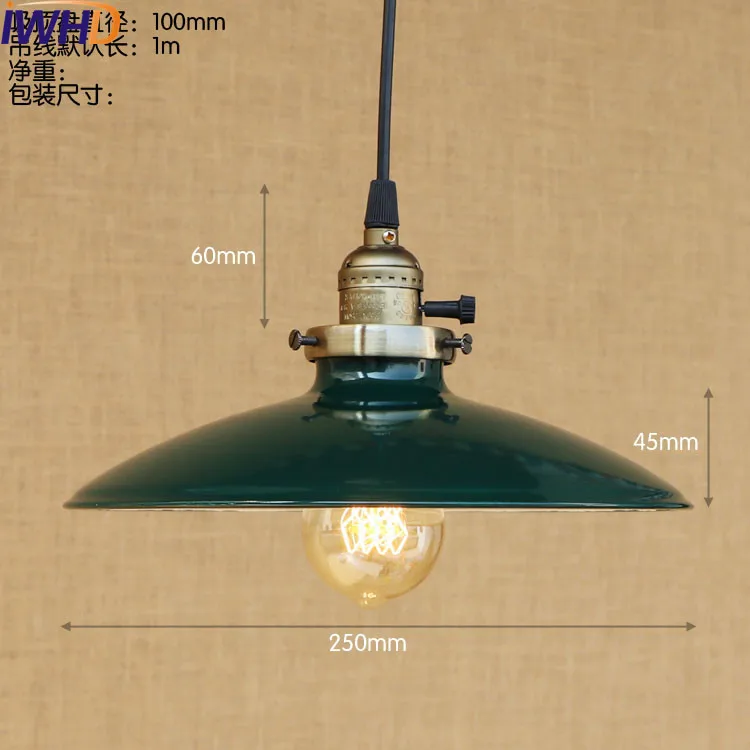 60W Retro Retro Loft Style Edison Vintage Industrial Pendant Light Lamp with White Metal Plate Shade,Luminarias