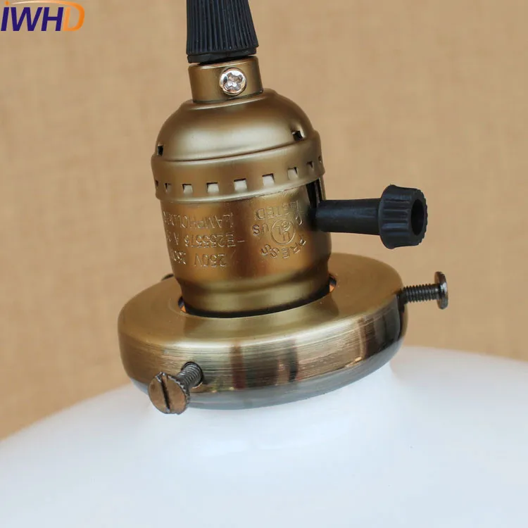 60W Retro Retro Loft Style Edison Vintage Industrial Pendant Light Lamp with White Metal Plate Shade,Luminarias