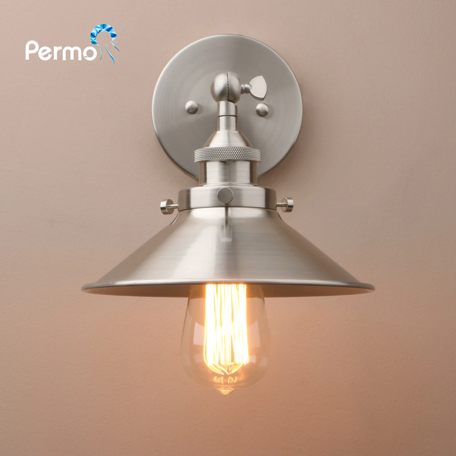 Permo 7.87 Inches Vintage Industrial Metal Wall Sconce Lighting 180 Degree Adjustable Wall Lamp Permo 7.87 Inches Vintage Industrial Metal Wall Sconce Lighting 180 Degree Adjustable Wall Lamp