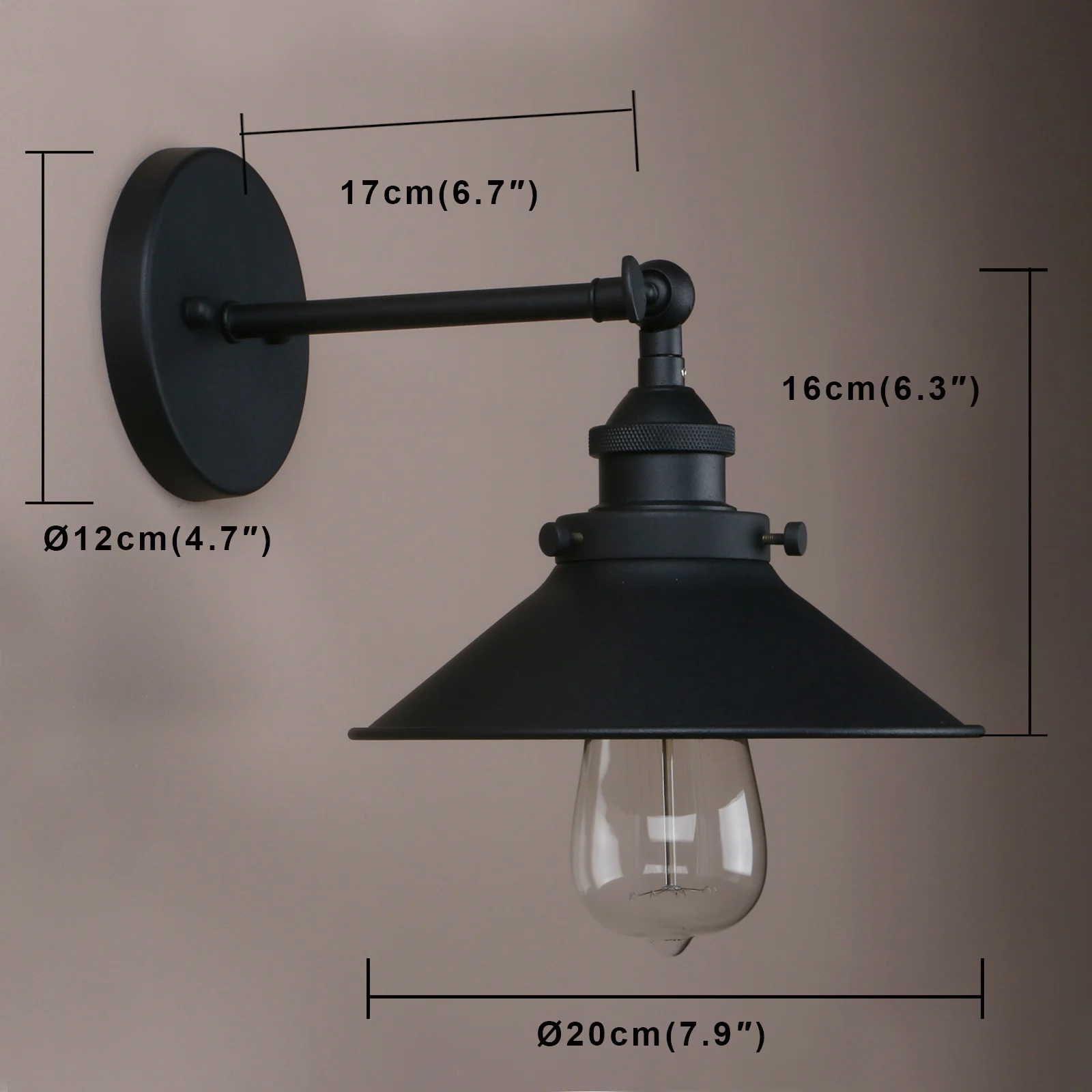 Permo 7.87 Inches Vintage Industrial Metal Wall Sconce Lighting 180 Degree Adjustable Wall Lamp Permo 7.87 Inches Vintage Industrial Metal Wall Sconce Lighting 180 Degree Adjustable Wall Lamp