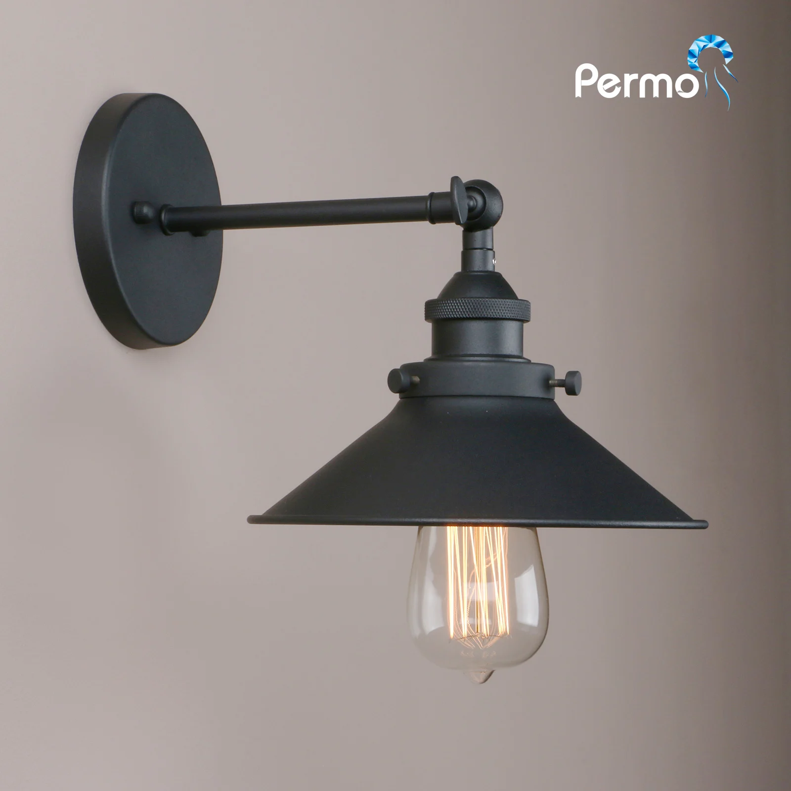 Permo 7.87 Inches Vintage Industrial Metal Wall Sconce Lighting 180 Degree Adjustable Wall Lamp Permo 7.87 Inches Vintage Industrial Metal Wall Sconce Lighting 180 Degree Adjustable Wall Lamp