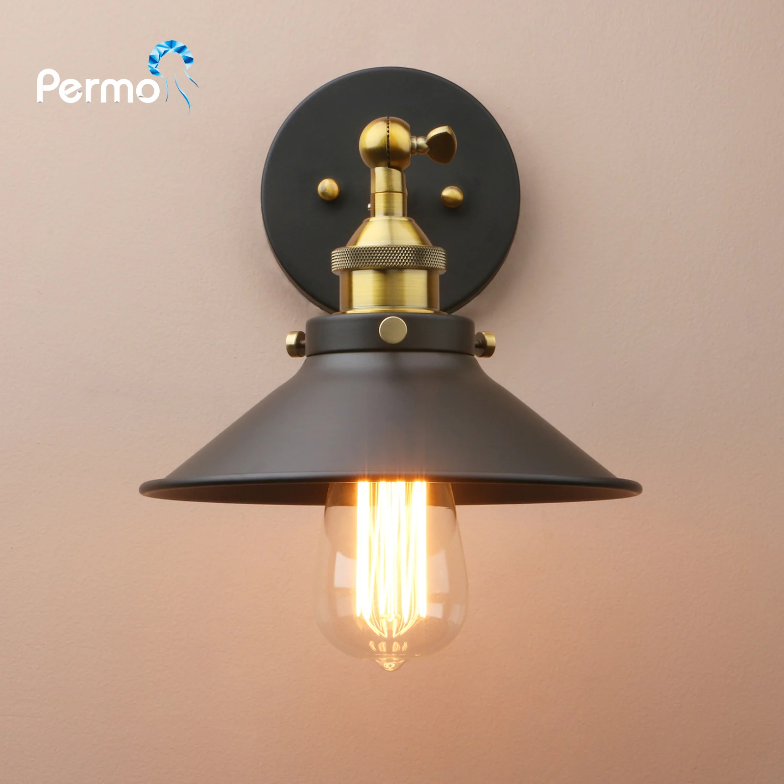 Permo 7.87 Inches Vintage Industrial Metal Wall Sconce Lighting 180 Degree Adjustable Wall Lamp Permo 7.87 Inches Vintage Industrial Metal Wall Sconce Lighting 180 Degree Adjustable Wall Lamp