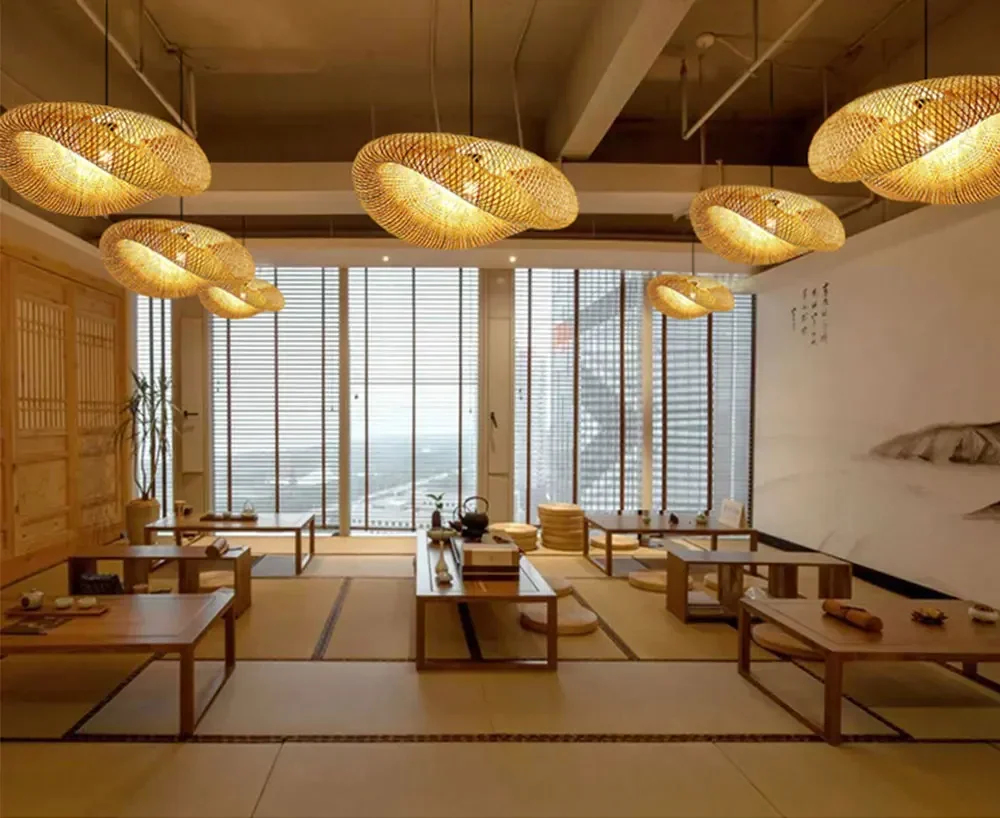 Led Pendant Lamp Ceiling Chandelier Bamboo Weaving Lights for Living Room Dining Handmade Modern Art Rattan Lampshade Restaurant Led Pendant Lamp Ceiling Chandelier Bamboo Weaving Lights for Living Room Dining Handmade Modern Art Rattan Lampshade Restaurant