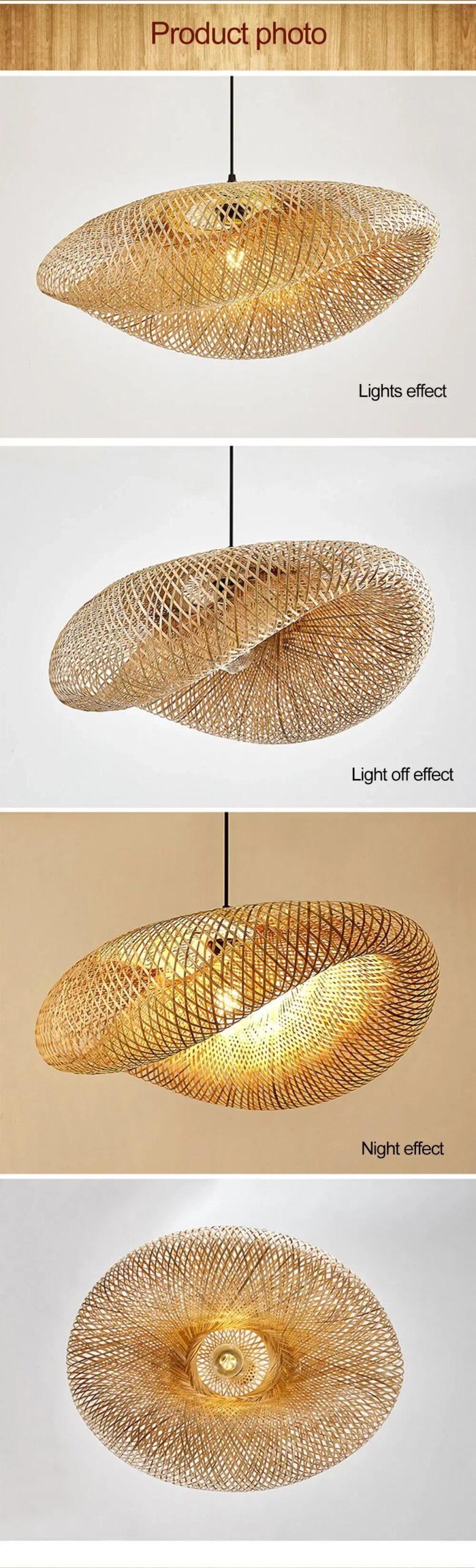 Led Pendant Lamp Ceiling Chandelier Bamboo Weaving Lights for Living Room Dining Handmade Modern Art Rattan Lampshade Restaurant Led Pendant Lamp Ceiling Chandelier Bamboo Weaving Lights for Living Room Dining Handmade Modern Art Rattan Lampshade Restaurant
