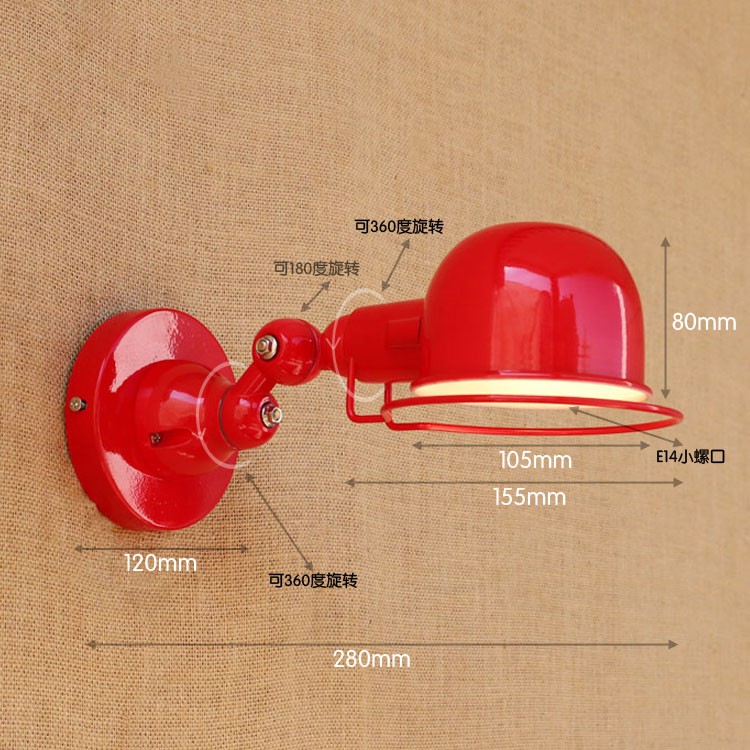 Red Loft Style Retro LED Wall Light Fixtures Adjustable Swing Arm Lamp Industrial Vintage Wall Sconce Arandela Home Lighting Red Loft Style Retro LED Wall Light Fixtures Adjustable Swing Arm Lamp Industrial Vintage Wall Sconce Arandela Home Lighting