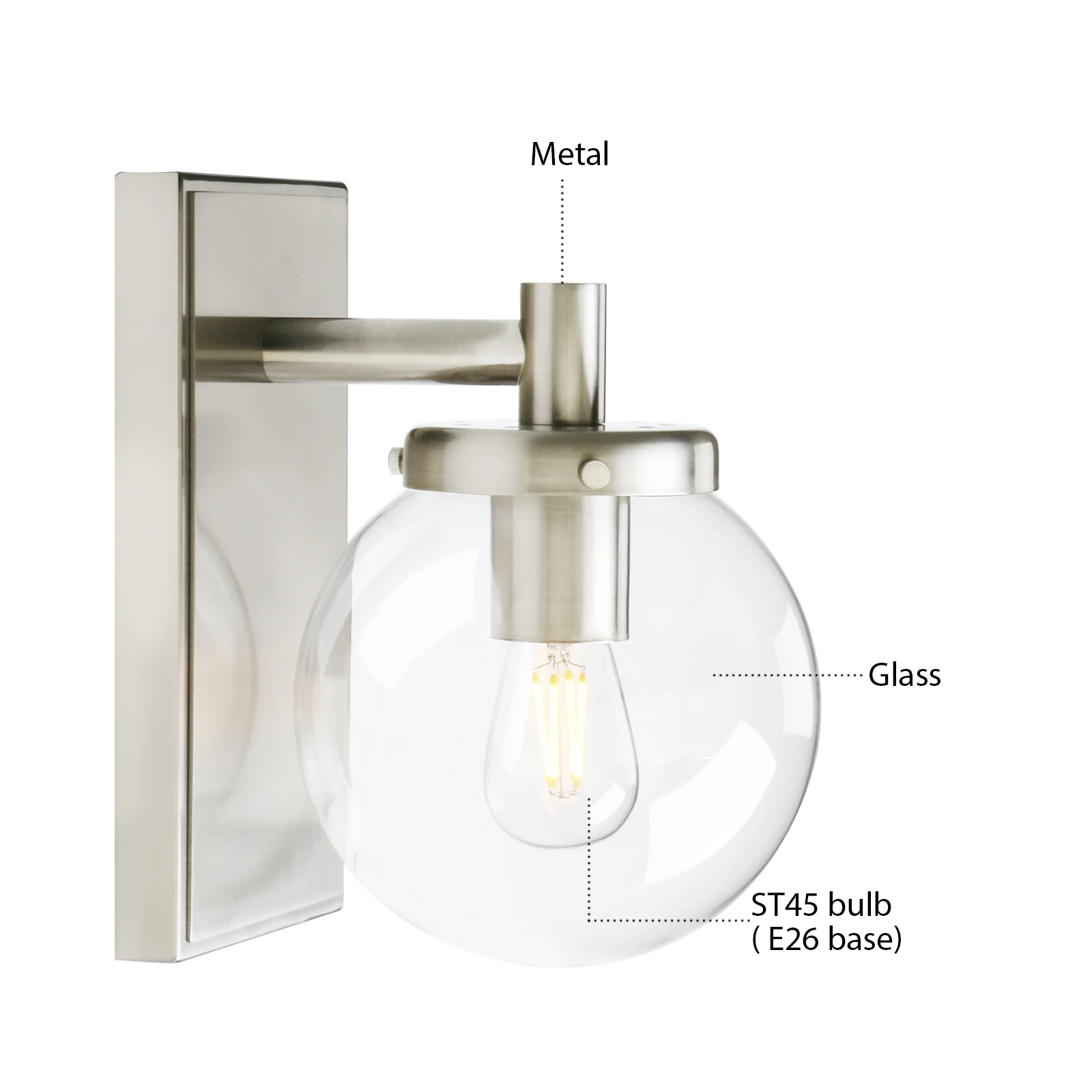 Permo Vintage Wall Sconce, Industrial Bathroom Vanity Light with Globe Glass, Indoor Wall Lamp Fixtures for Hallway Kitchen Permo Vintage Wall Sconce, Industrial Bathroom Vanity Light with Globe Glass, Indoor Wall Lamp Fixtures for Hallway Kitchen