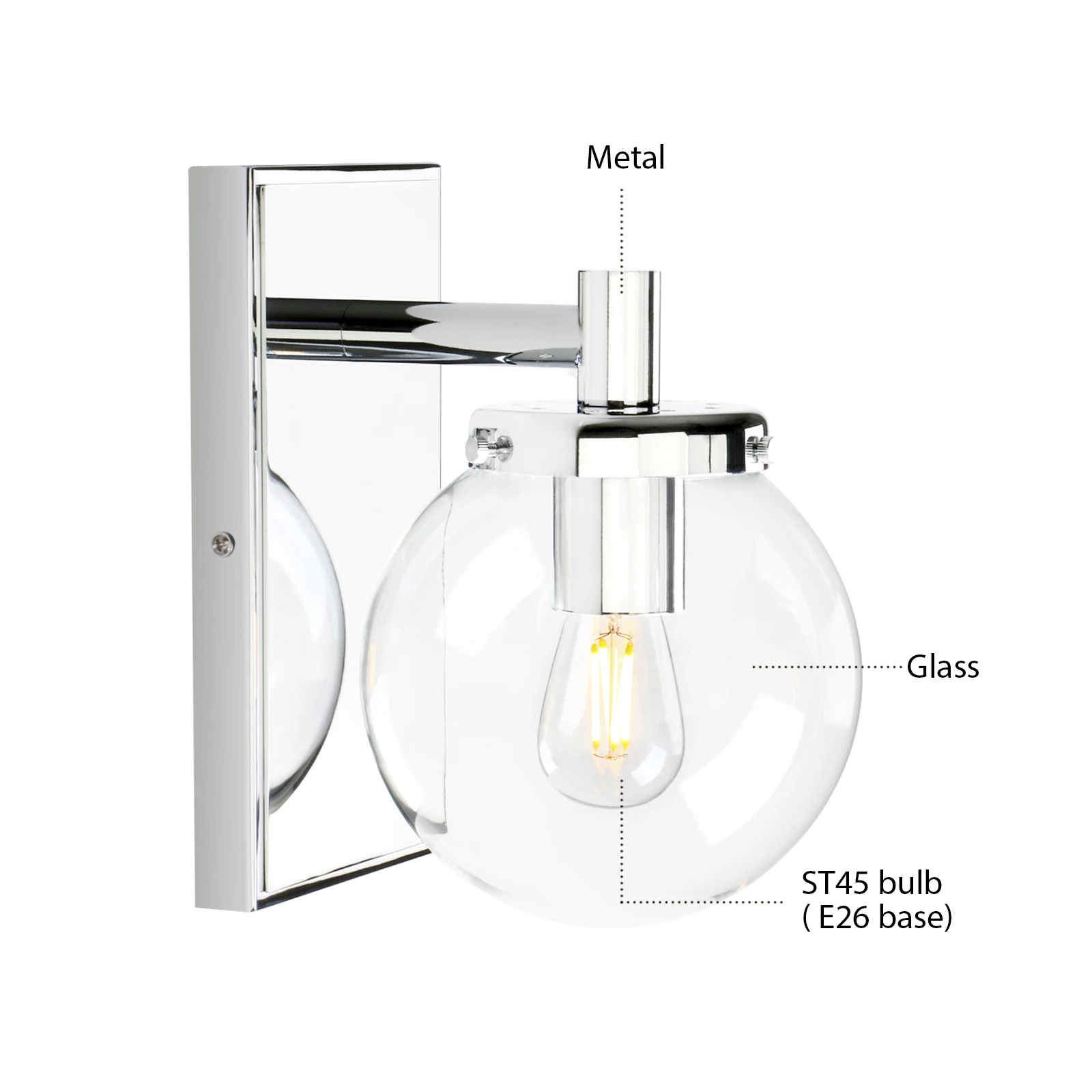 Permo Vintage Wall Sconce, Industrial Bathroom Vanity Light with Globe Glass, Indoor Wall Lamp Fixtures for Hallway Kitchen Permo Vintage Wall Sconce, Industrial Bathroom Vanity Light with Globe Glass, Indoor Wall Lamp Fixtures for Hallway Kitchen