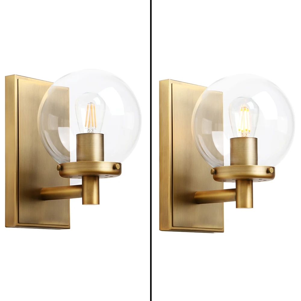 Permo Vintage Wall Sconce, Industrial Bathroom Vanity Light with Globe Glass, Indoor Wall Lamp Fixtures for Hallway Kitchen Permo Vintage Wall Sconce, Industrial Bathroom Vanity Light with Globe Glass, Indoor Wall Lamp Fixtures for Hallway Kitchen