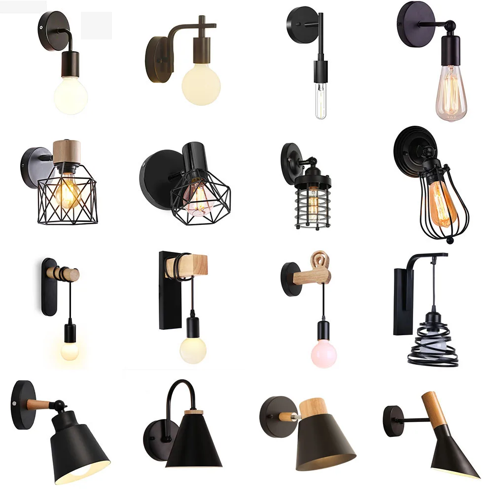 Nordic Wood Wall Lights Bedroom Bedside Lamp Black Creative Modern E27 Wall Lamps Suspension LED Home Lighting Sconce Room Decor Nordic Wood Wall Lights Bedroom Bedside Lamp Black Creative Modern E27 Wall Lamps Suspension LED Home Lighting Sconce Room Decor