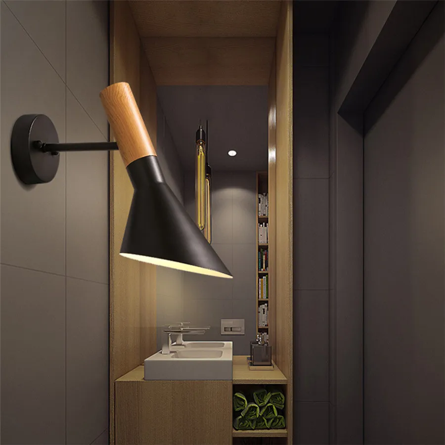 Nordic Wood Wall Lights Bedroom Bedside Lamp Black Creative Modern E27 Wall Lamps Suspension LED Home Lighting Sconce Room Decor Nordic Wood Wall Lights Bedroom Bedside Lamp Black Creative Modern E27 Wall Lamps Suspension LED Home Lighting Sconce Room Decor