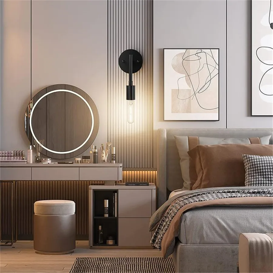 Nordic Wood Wall Lights Bedroom Bedside Lamp Black Creative Modern E27 Wall Lamps Suspension LED Home Lighting Sconce Room Decor Nordic Wood Wall Lights Bedroom Bedside Lamp Black Creative Modern E27 Wall Lamps Suspension LED Home Lighting Sconce Room Decor