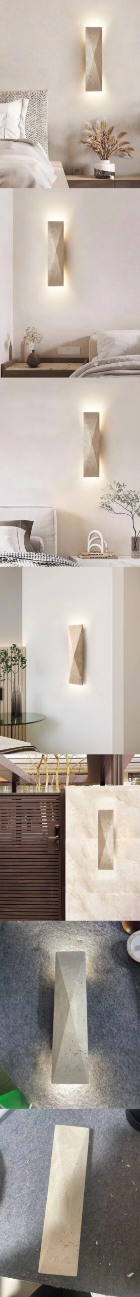 IWHD Industrial Vintage LED Wall Lamp With Switch Yellow Travertine Stone Staircase Lighting Bathroom Mirror Light Aplique Pared