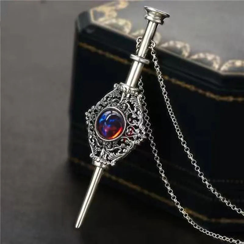 Magic Witch Wand Pendant Witchcraft Retro Blood Pack Detachable Wand Necklace Couple Cosplay Jewelry Men Women Gift
