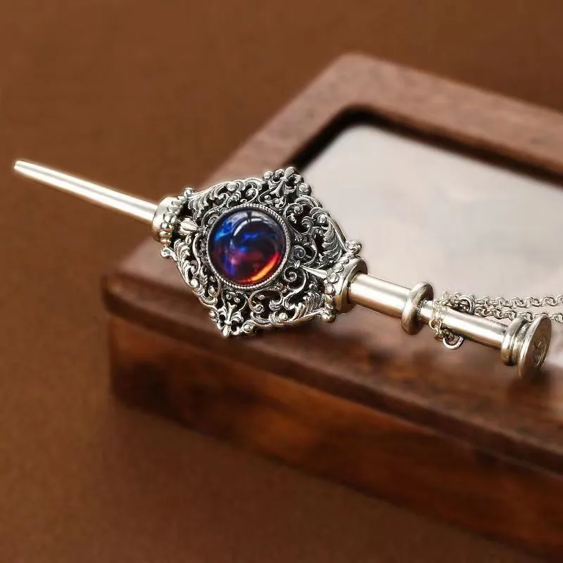 Magic Witch Wand Pendant Witchcraft Retro Blood Pack Detachable Wand Necklace Couple Cosplay Jewelry Men Women Gift