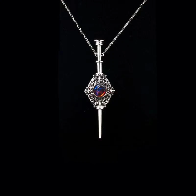 Magic Witch Wand Pendant Witchcraft Retro Blood Pack Detachable Wand Necklace Couple Cosplay Jewelry Men Women Gift