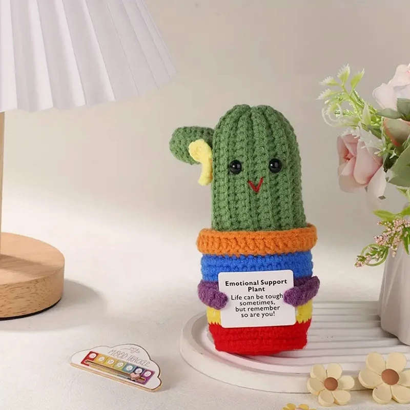 Crochet Positive Potato Desk Accessories Crochet Dolls Funny Gifts Office Interior Home Decor Halloween Christmas Gifts