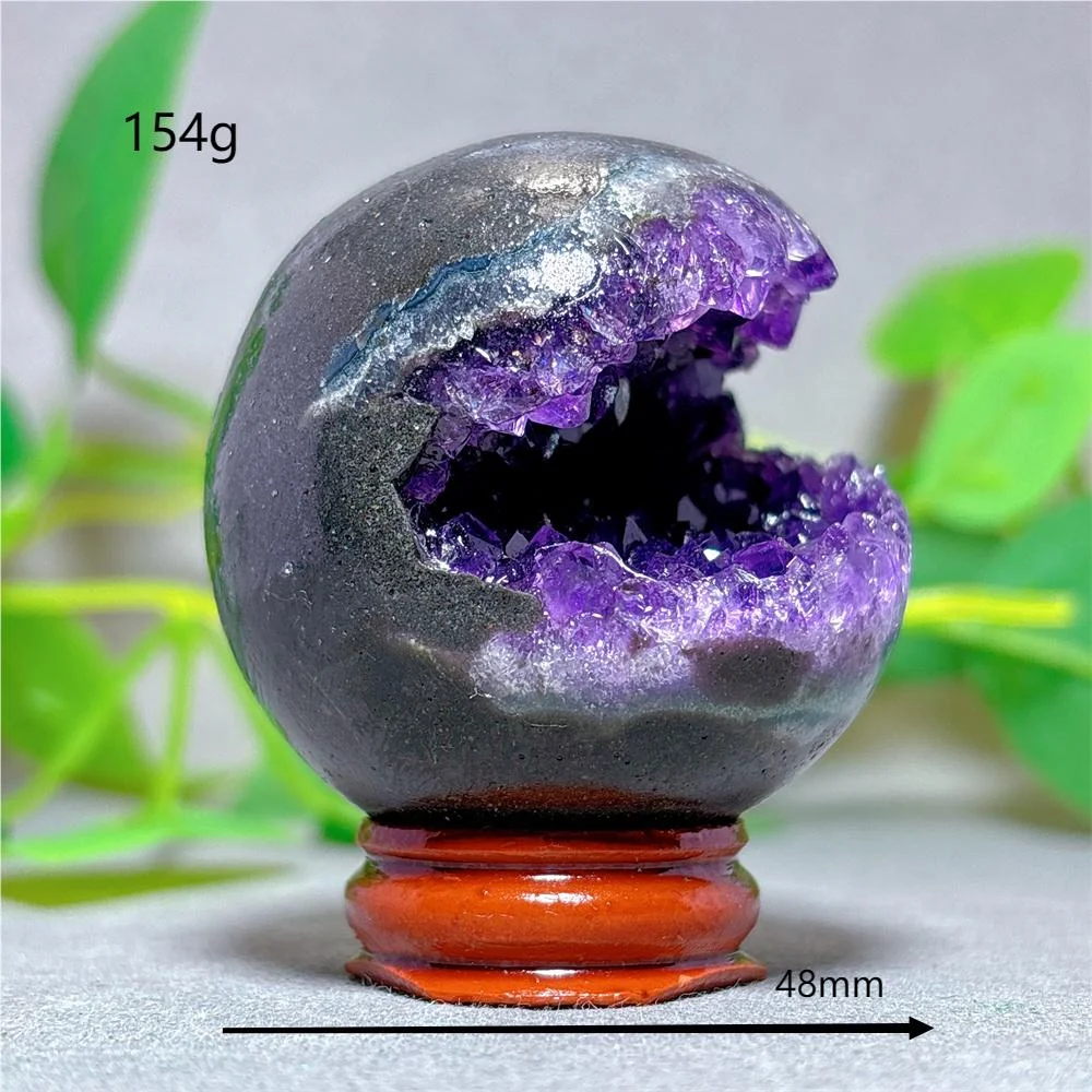 Open Face Amethyst Cluster Sphere Crystal Natural Quartz Stone Home Decoration Minerals Gifts Energy Healing +Stand Crystals Open Face Amethyst Cluster Sphere Crystal Natural Quartz Stone Home Decoration Minerals Gifts Energy Healing +Stand Crystals