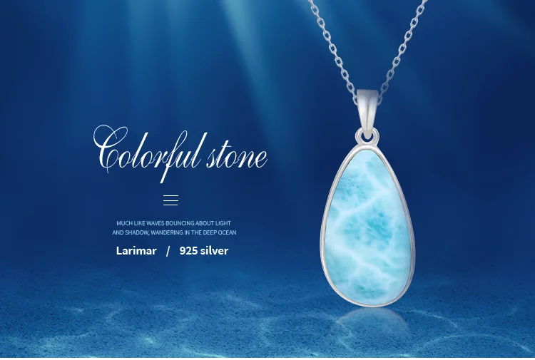 925 Sterling Silver Jewelry Gifts Classic Pendant Necklace Natural Precious Larimar Retro Woman Oval Charm Rhodium Plated Gold 925 Sterling Silver Jewelry Gifts Classic Pendant Necklace Natural Precious Larimar Retro Woman Oval Charm Rhodium Plated Gold